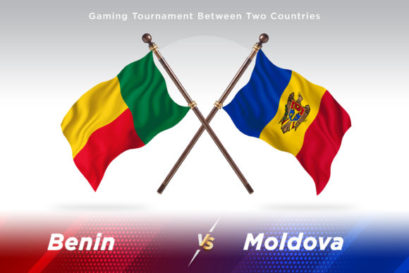 Benin Versus Moldova Two Flags Design Concept