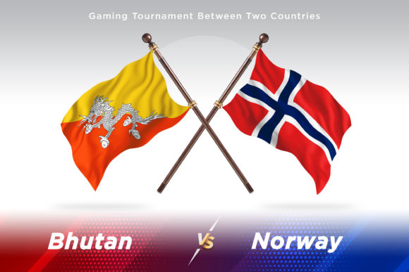 Bhutan Versus Norway Two Flags