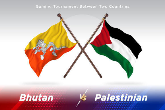 Bhutan Versus Palestinian Two Flags