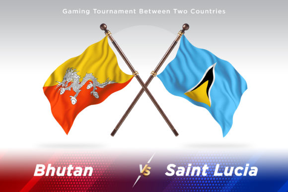 Bhutan Versus Saint Lucia Two Flags