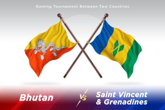 Bhutan Versus Saint Vincent Two Flags