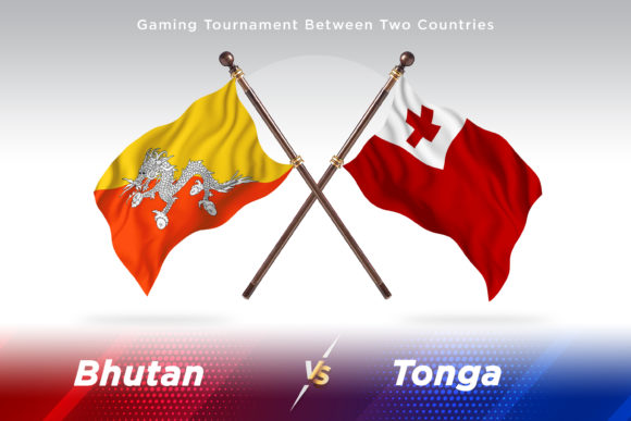 Bhutan Versus Tonga Two Flags