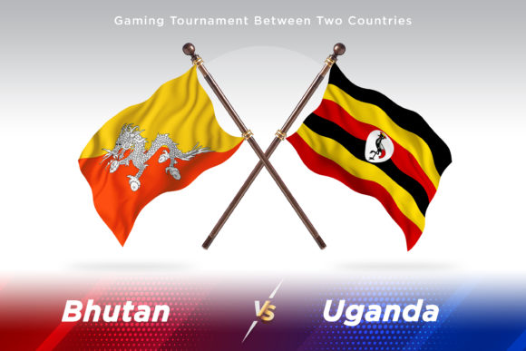 Bhutan Versus Uganda Two Flags: Evaluating a Dual-Nation Flag Illustration Bundle